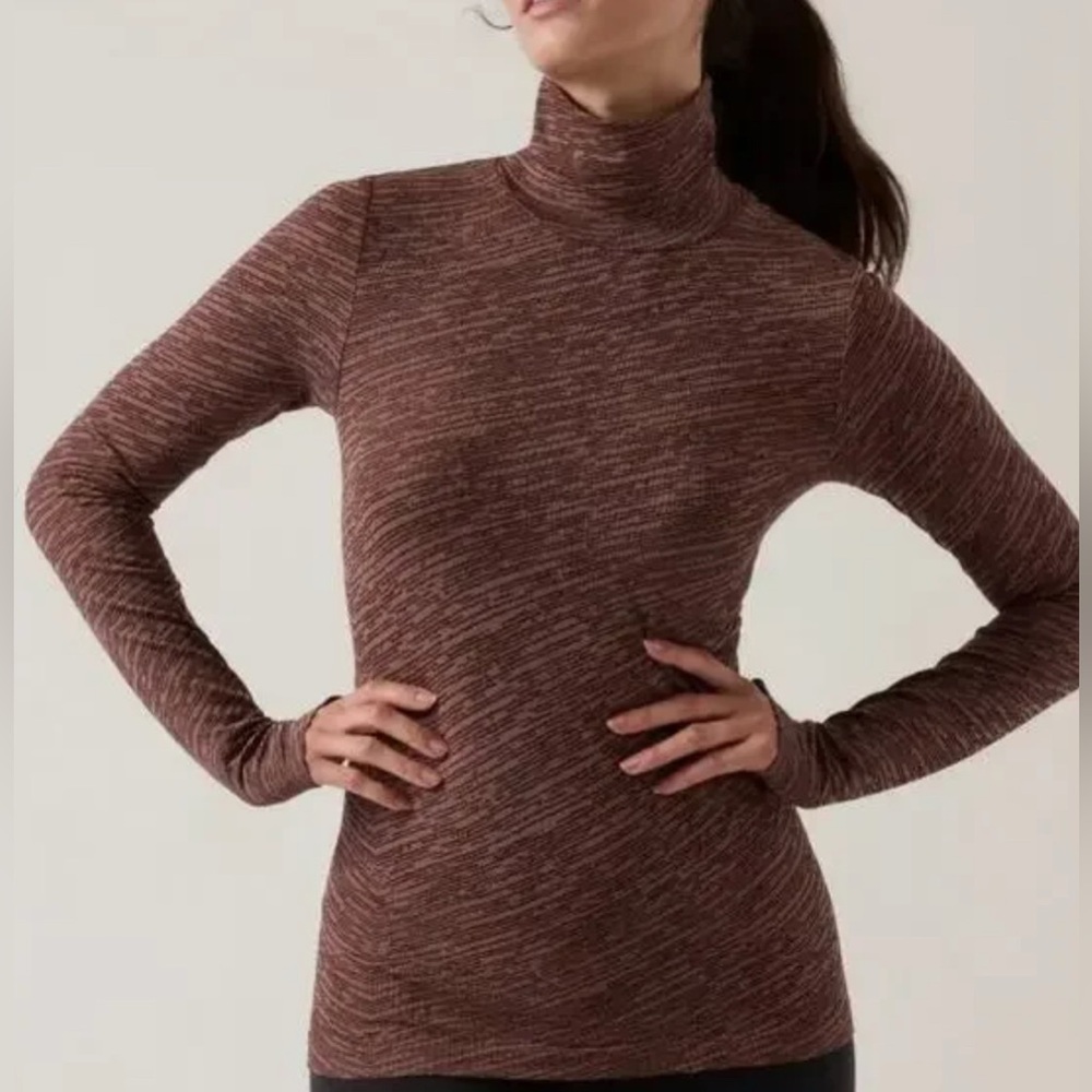Athleta Flurry Seamless Turtleneck Sz S